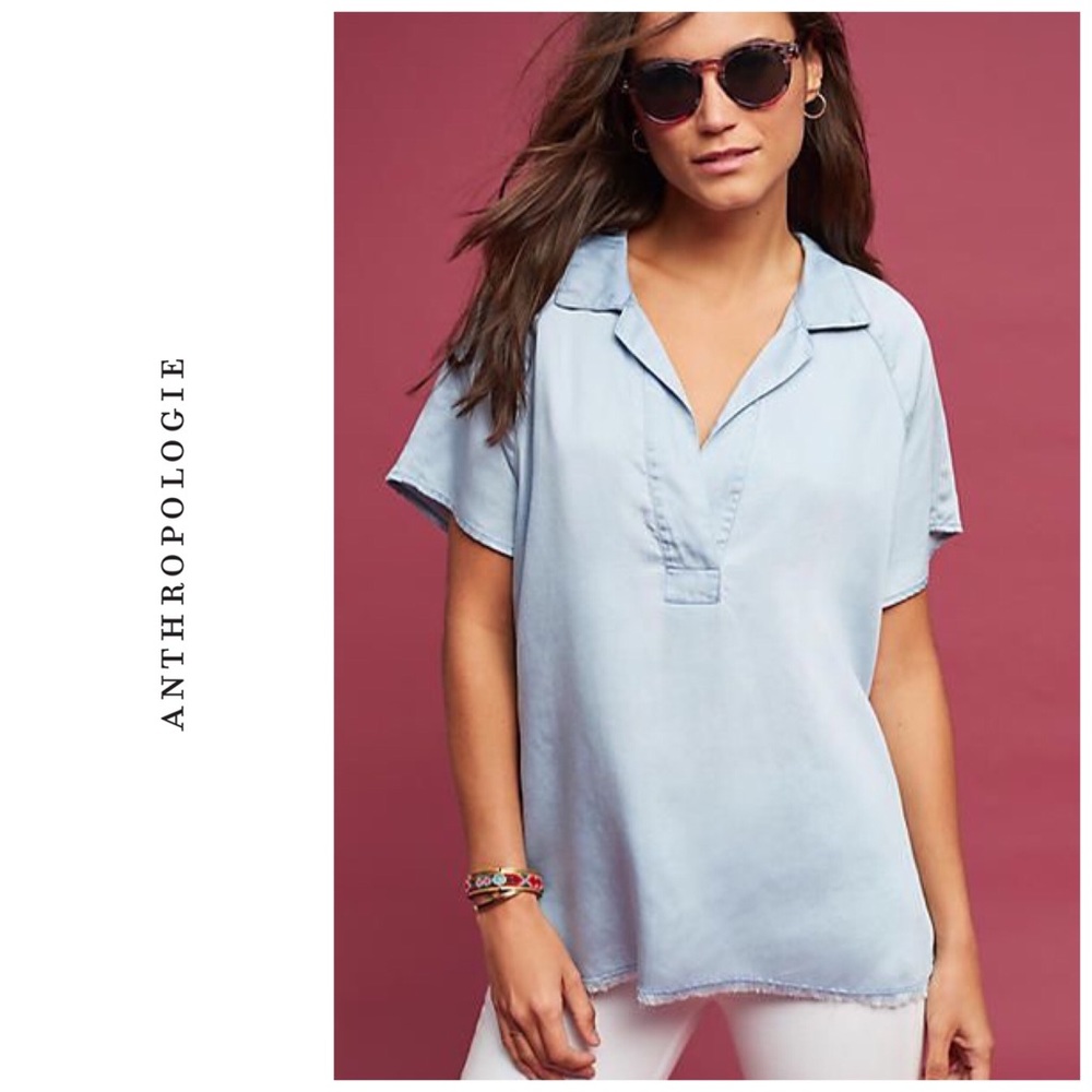 Anthropologie Edgewise chambray tunic